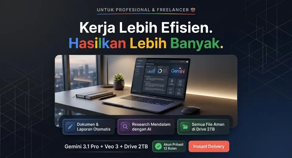 Promo Gemini Pro 12Bulan FREE Google Drive 2TB.